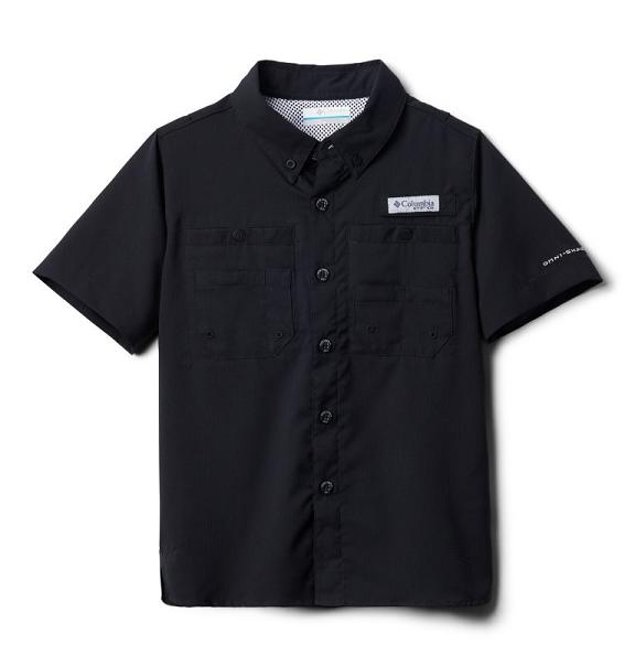 Columbia PFG Tamiami Shirts Black For Boys NZ85103 New Zealand